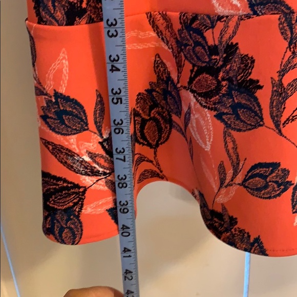 Coral with navy floral print Dress - Picture 5 of 7